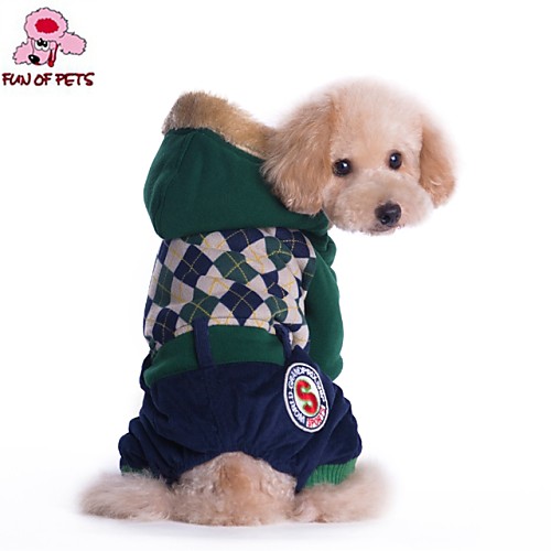 

Cat Dog Coat Hoodie Pants Plaid / Check Letter & Number Cosplay Wedding Outdoor Winter Dog Clothes Puppy Clothes Dog Outfits Red Green Costume for Girl and Boy Dog Polar Fleece Cotton S M L XL XXL