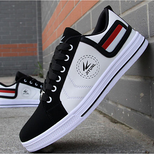 

Men's Comfort Shoes Fall Sporty / Casual Daily Outdoor Sneakers Walking Shoes Faux Leather Wear Proof White / Red / Yellow Color Block / EU40