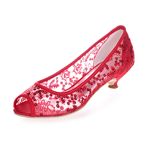 red party shoes low heel