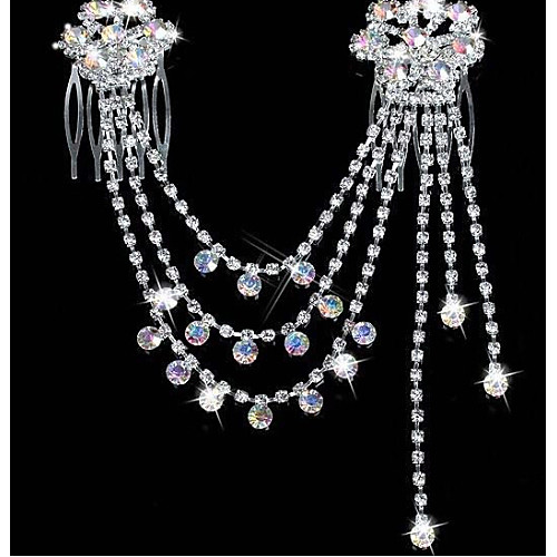 

Women's Party Rhinestone Silver Plated Imitation Diamond Hair Jewelry Solid Colored / Alloy