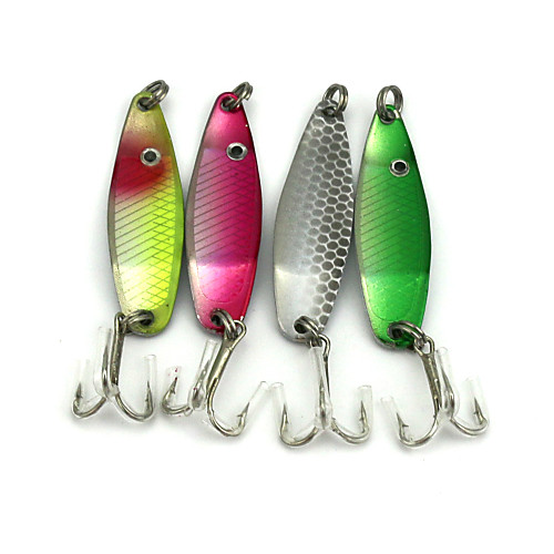 

4pcs Spoons Fishing Lures Spoons Sinking Bass Trout Pike Sea Fishing Freshwater Fishing Lure Fishing Metal