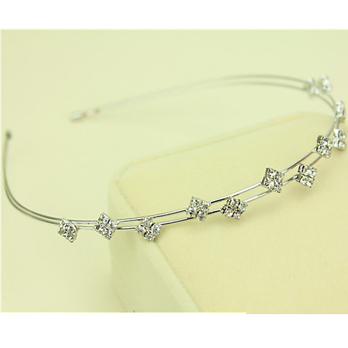 

South Korea Imported Hairpin Rhinestone Beaded Head Hoop Decorations Double Row Diamond Hair Band