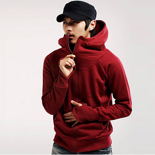 

Men's Plus Size Hoodie Jacket Solid Colored Daily Sports Active Hoodies Sweatshirts Long Sleeve Wine Black Dark Gray / Spring / Fall / Winter