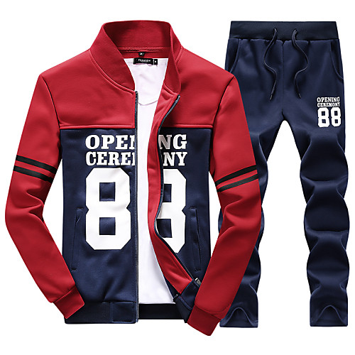 

Men's Plus Size Hoodie Jacket Graphic Color Block Text Daily Sports Active Hoodies Sweatshirts Long Sleeve White Yellow Red / Spring / Fall / Winter / Letter