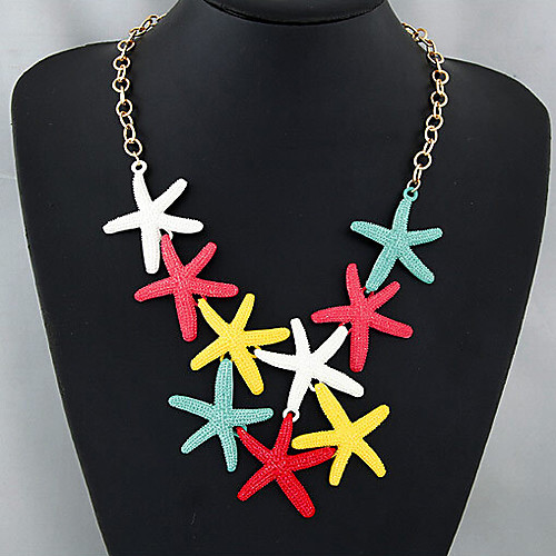 

Women's Statement Necklace Starfish Ladies European Fashion Alloy Screen Color Necklace Jewelry For