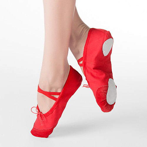 

Women's Dance Shoes Fabric Ballet Shoes Flat Flat Heel Non Customizable White / Red / Pink / Kid's / Leather / EU39