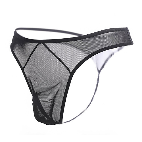 

Men's Mesh Mesh G-string Underwear Solid Colored Low Waist Black Purple Red One-Size