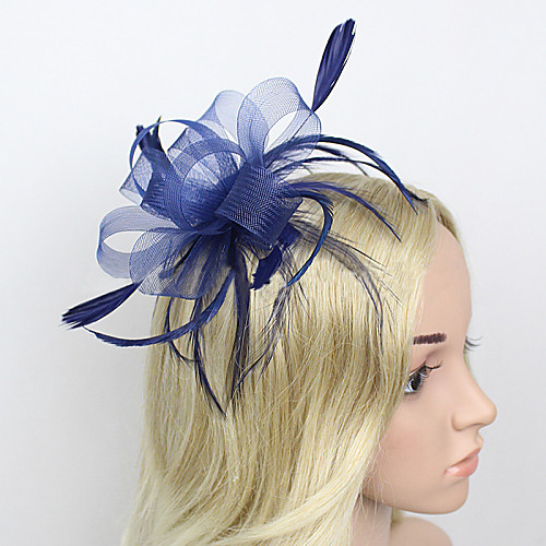 

Feather / Net Fascinators / Headwear with Floral 1pc Wedding / Special Occasion / Horse Race Headpiece