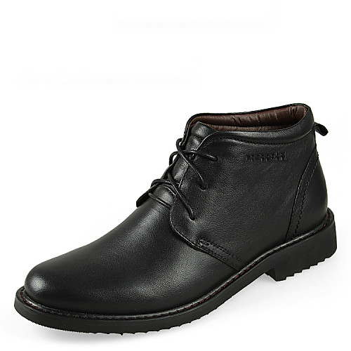 

Men's Boots Leather Shoes Comfort Shoes Casual Leather 5.08-10.16 cm Mid-Calf Boots Black Brown Fall Winter / Lace-up / EU41