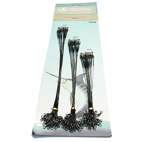 

60Pcs Fishing Lure Trace Wire Leader Swivel Lead Rope Line Fishing Lures/Anti-bite Fishing Tackle MF0641