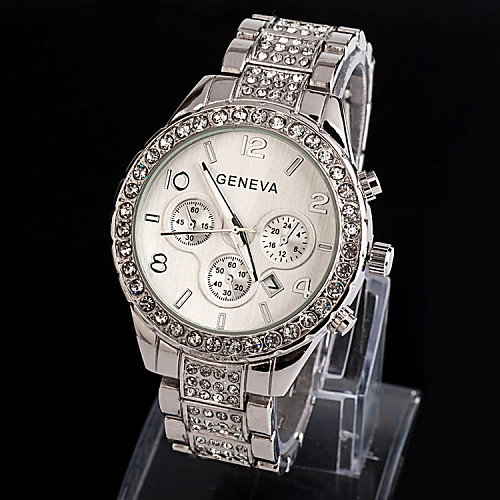

Geneva Women's Luxury Watches Wrist Watch Analog Quartz Ladies Fake Three Eyes Six Needles Imitation Diamond / One Year