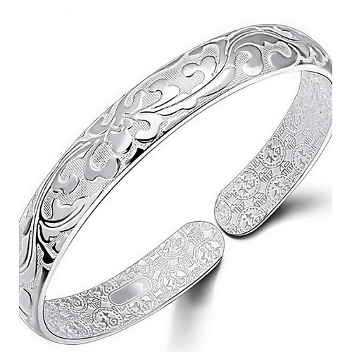 

Women's Bracelet Bangles Flower Ladies Italian everyday Sterling Silver Bracelet Jewelry Silver For Daily Casual Sports