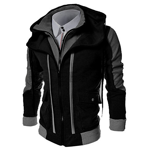 

Men's Plus Size Hoodie Jacket Color Block Daily Sports Weekend Basic Hoodies Sweatshirts Long Sleeve Slim Black Dark Gray Light gray / Spring / Fall / Winter