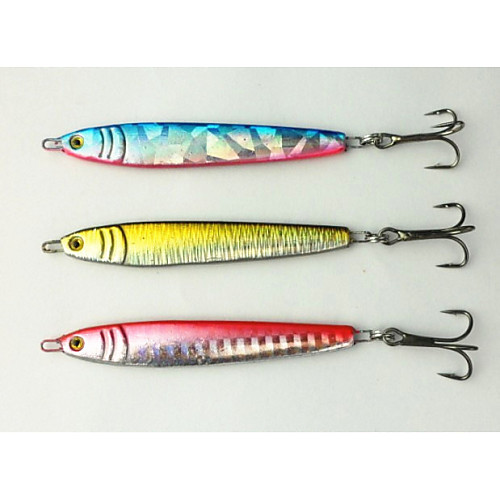 

3 pcs Pencil Fishing Lures Hard Bait Jigs Metal Bait Fast Sinking Bass Trout Pike Sea Fishing Jigging Fishing Trolling & Boat Fishing Metal