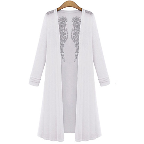 

Women's Shirt Solid Colored Plus Size Mesh Long Sleeve Daily Tops Cotton Casual White Black