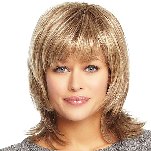 

Human Hair Wig Wavy Wavy Capless Dark Brown / Dark Auburn Strawberry Blonde / Bleach Blonde Golden Brown / Bleach Blonde