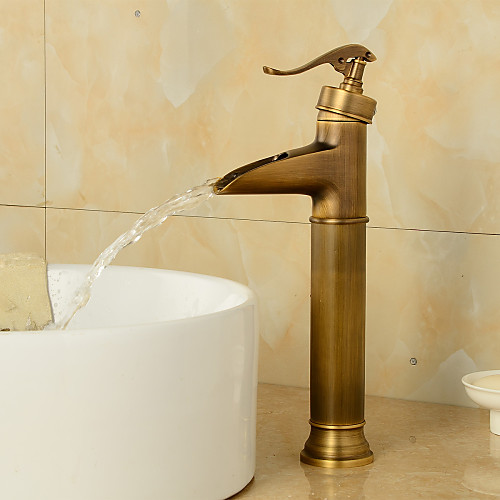 

Bathroom Sink Faucet - Waterfall Antique Lovely Bronze Centerset One Hole / Single Handle One HoleBath Taps
