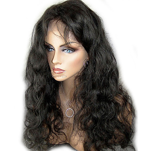 

unprocessed 10 24 virgin brazilian hair natural color body wave 130 density full lace wig lace front wig
