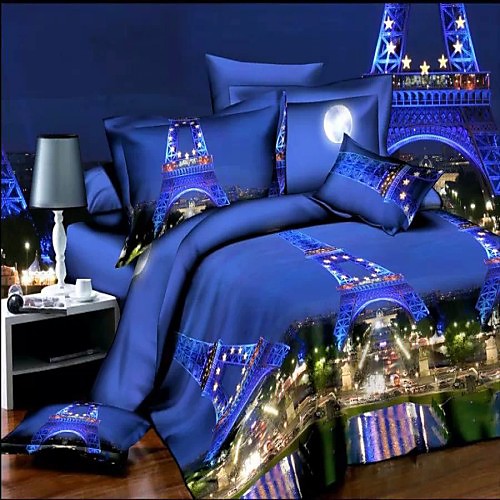 

Duvet Cover Sets 3D Poly / Cotton Reactive Print 4 PieceBedding Sets / 250 / 4pcs (1 Duvet Cover, 1 Flat Sheet, 2 Shams)