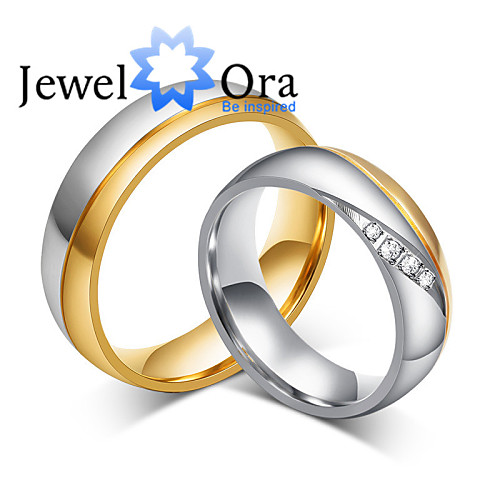 

Women's Band Ring spinning ring Groove Rings Cubic Zirconia Gold Gold / White Cubic Zirconia Steel Fashion Party Jewelry