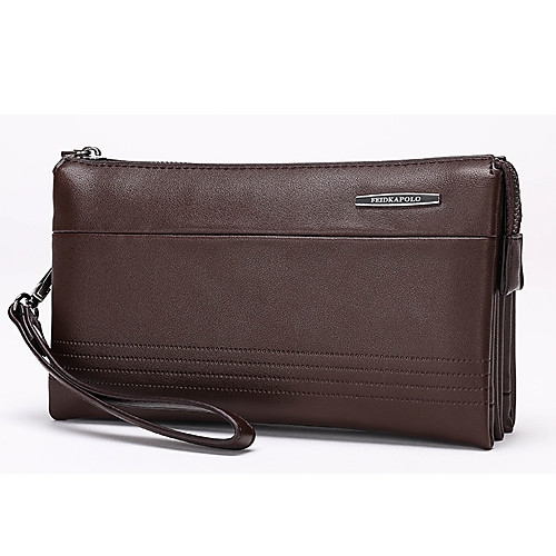 

Men's Bags Microfibre Clutch Wallet Wristlet Bag Solid Colored Wedding Event / Party Office & Career Black Brown