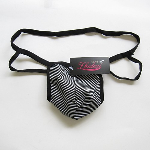 

Men's Super Sexy G-string Underwear Striped Low Waist Black Red Pink One-Size