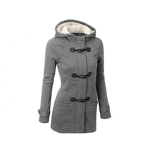 

Women's Winter Parka Parka Daily Solid Colored Polyester Long Sleeve Light Brown / Black / Dark Gray S / M / L