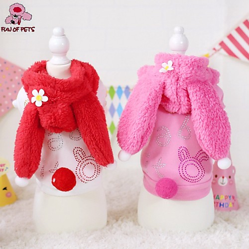 

Cat Dog Coat Hoodie Puppy Clothes Cartoon Cosplay Wedding Outdoor Winter Dog Clothes Puppy Clothes Dog Outfits Red Pink Costume for Girl and Boy Dog Polar Fleece Cotton XS S M L XL