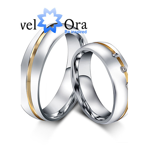 

Women's Band Ring spinning ring Groove Rings Cubic Zirconia Gold Gold / White Cubic Zirconia Steel Fashion Party Jewelry