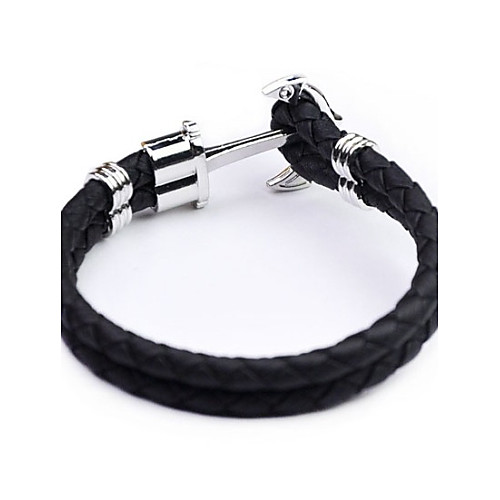 

Fashion Men Bracelet Weave Anchor Leather Bracelet