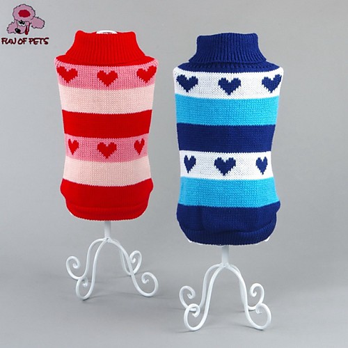

Cat Dog Sweater Puppy Clothes Heart Casual / Daily Winter Dog Clothes Puppy Clothes Dog Outfits Red Blue Costume for Girl and Boy Dog Cotton XS S M L XL XXL