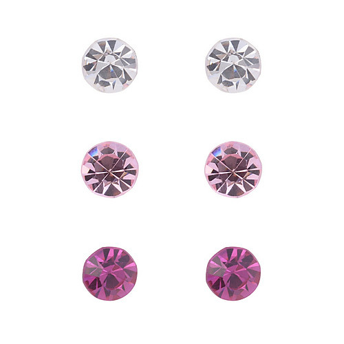 

Women's Crystal Stud Earrings Ladies Fashion Crystal Imitation Diamond Earrings Jewelry Black / Pink For Party Daily Casual