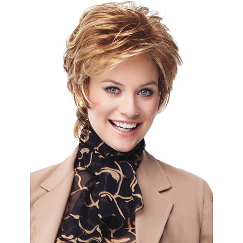 

Synthetic Wig Wavy Wavy Wig Blonde Short Blonde Synthetic Hair Women's Blonde
