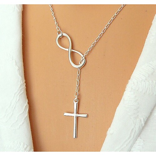 

Women's Statement Necklace Cross Fashion Sterling Silver Silver Silver Necklace Jewelry For Wedding Party Daily Casual