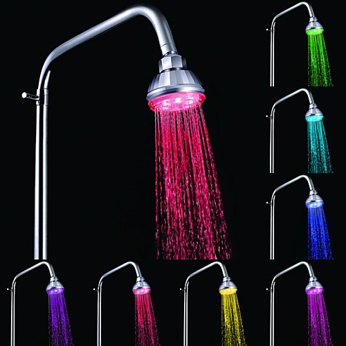 

Contemporary Rain Shower Chrome Feature - LED, Shower Head