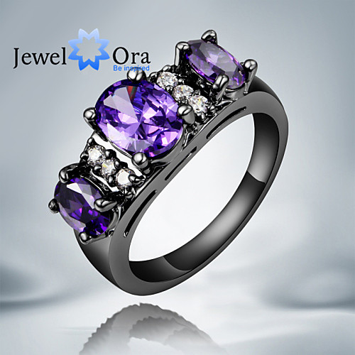 

Women's Band Ring Cubic Zirconia Purple Screen Color Cubic Zirconia Gold Plated Fashion Party Jewelry