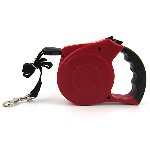 

Cat Dog Leash Adjustable / Retractable Automatic Nylon Rubber Red Pink