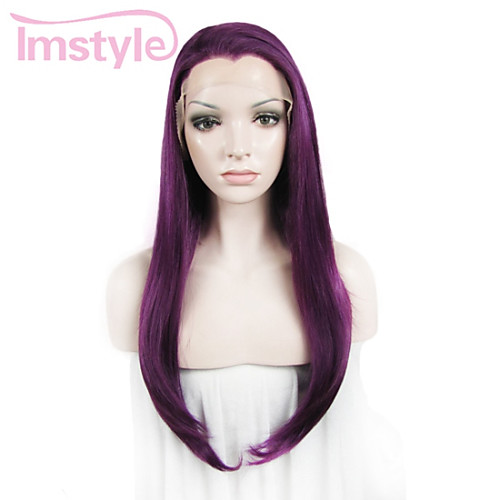 

Synthetic Lace Front Wig Straight Straight Lace Front Wig Purple Synthetic Hair Women's Purple