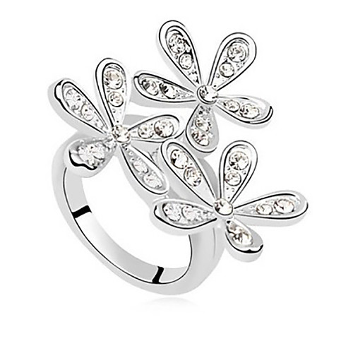 

Statement Ring Crystal Silver Golden Rhinestone Alloy Ladies Wedding Party Jewelry Snowflake