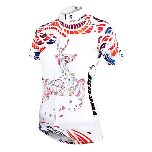 

ILPALADINO Women's Short Sleeve Cycling Jersey Polyester White Deer Plus Size Bike Jersey Top Mountain Bike MTB Road Bike Cycling Breathable Quick Dry Ultraviolet Resistant Sports Clothing Apparel