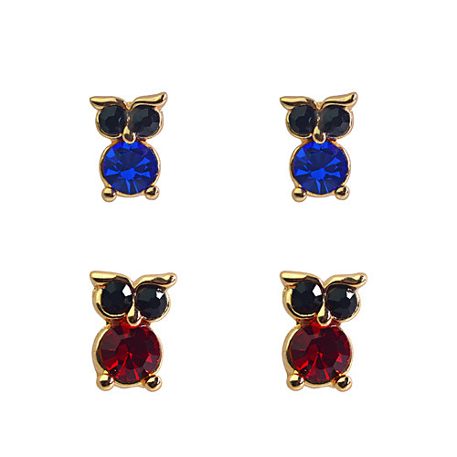 

Women's Crystal Stud Earrings Crystal Gold Plated Earrings Jewelry White / Blue For Party Daily Casual