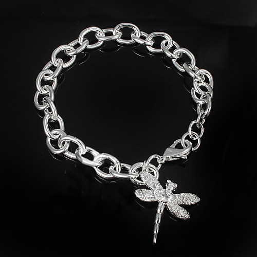 

Women's Cubic Zirconia Chain Bracelet Sterling Silver Bracelet Jewelry Silver For Wedding Party Daily Casual