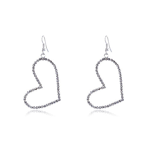 

Women's Crystal Drop Earrings Heart Crystal Silver Plated Earrings Jewelry Silver For Party Daily Casual