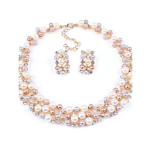 

Women's White Jewelry Set Ladies Earrings Jewelry Rainbow / White For Wedding Party Anniversary Birthday Gift Daily / Necklace