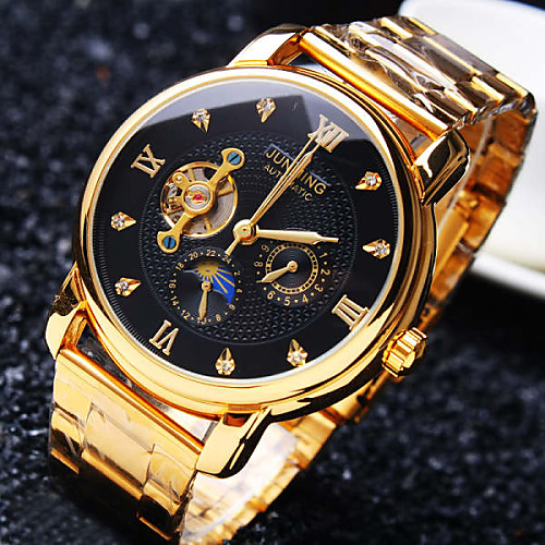 

Men's Mechanical Watch Japanese Automatic self-winding Stainless Steel Gold 30 m Water Resistant / Waterproof Hollow Engraving Creative Analog Luxury Classical Elegant & Luxurious Sparkle - Golden