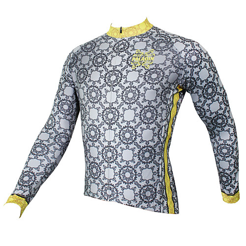 

ILPALADINO Men's Long Sleeve Cycling Jersey Winter Polyester Gray Bike Jersey Top Mountain Bike MTB Road Bike Cycling Breathable Quick Dry Ultraviolet Resistant Sports Clothing Apparel / Stretchy