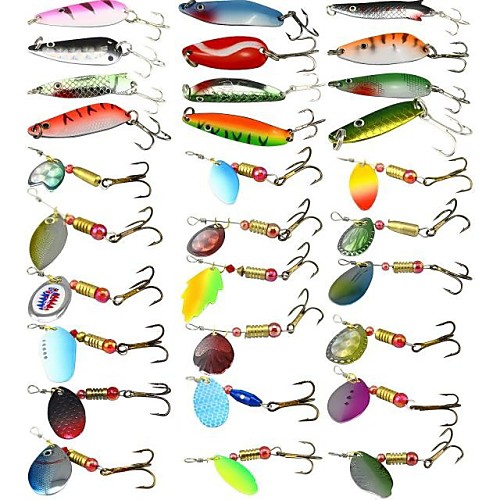 

30 pcs Fishing Lures Hard Bait Spoons Metal Bait Fast Sinking Bass Trout Pike Sea Fishing Bait Casting Carp Fishing Hard Plastic / Lure Fishing / General Fishing / Trolling & Boat Fishing