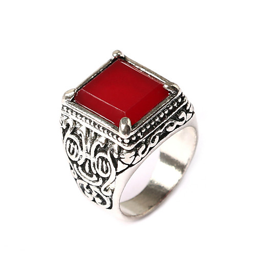 

Statement Ring Black Red Gold Plated Fashion / Women's