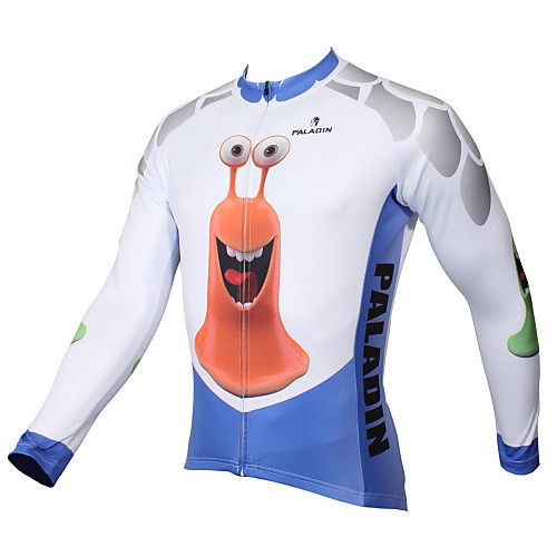 

ILPALADINO Men's Long Sleeve Cycling Jersey Winter Polyester Blue / White Animal Cartoon Bike Jersey Top Road Bike Cycling Breathable Quick Dry Ultraviolet Resistant Sports Clothing Apparel