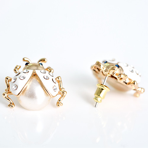 

Women's Stud Earrings Pearl Gold Plated Earrings Jewelry White / Black / Red For Party Daily Casual